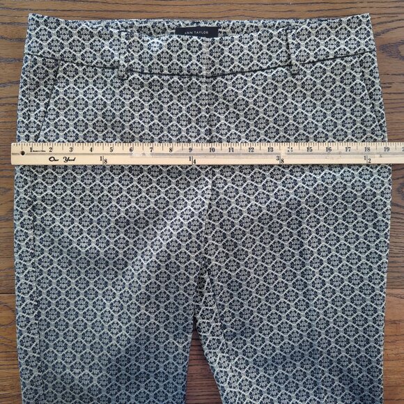 Ann Taylor Womens Metallic Brocade Patterned Slim Ankle Pants Size 8 - Picture 12 of 15